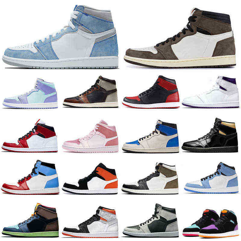 

High Quality 1s men basketball shoes 1 University Blue Obsidian Shadow Light Smoke Grey women mens trainers sports sneakers Breathable J OG designer shoes, 1s tie dye
