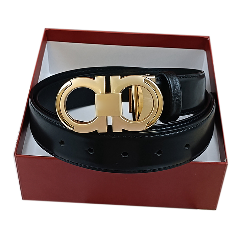 

luxury designer belts mens belt ceinture Fashion ins net red same Gold black gun color Double Letter Buckle Casual Business Color smooth button cinture with box