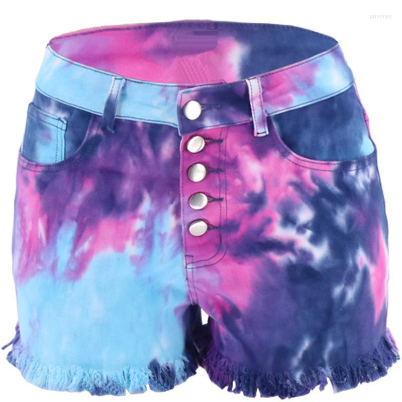 

Women' Shorts Women' Summer Tie-dye Bag Hip Skinny Denim Ladies Jeans Women' ClothingWomen, Blue