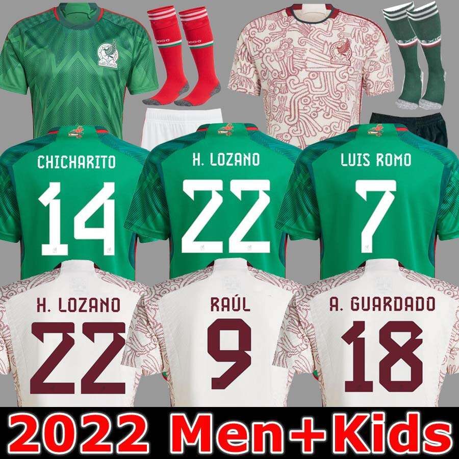 

3XL 4XL 2022 Mexico soccer jerseys H.LOZANO CHICHARITO RAUL A.VEGA 22 23 fans player version G DOS SANTOS Camisetas de futbol men women kids kit football shirt, Home