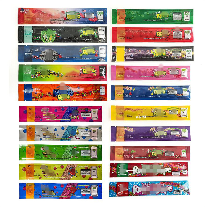 

Empty 800mg 600mg 500mg 400mg Mylar Bag Package Pack Candy Gummies Packing Bags