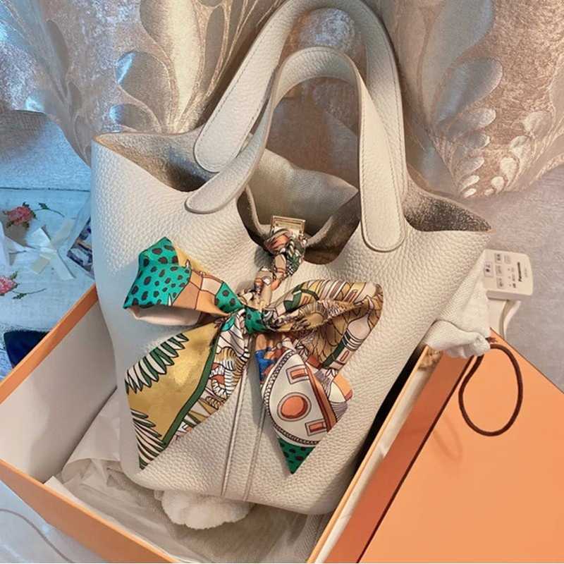 

Designer herme bag Women's Large Fashion Classic Baobao Women's's New Basket Handheld Bu et Bride's Wedding Graffiti Case, Ivory