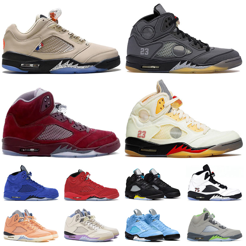

Jumpman 5 5S v Basketball Shoes Offs White Mens Burgundy Marquette DJ Khaled Gators Black Muslin Fire Red Designer Expression Low PSGs Sneakers Trainers Big Size 13, C49 marquette 40-47