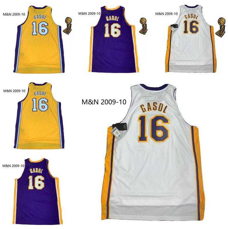 

Stitched Pau Gasol basketball Jersey S-6XL Mitchell Ness 2009-10 Mesh Hardwoods Classics retro version Men Women Youth jerseys, Stitched jersey