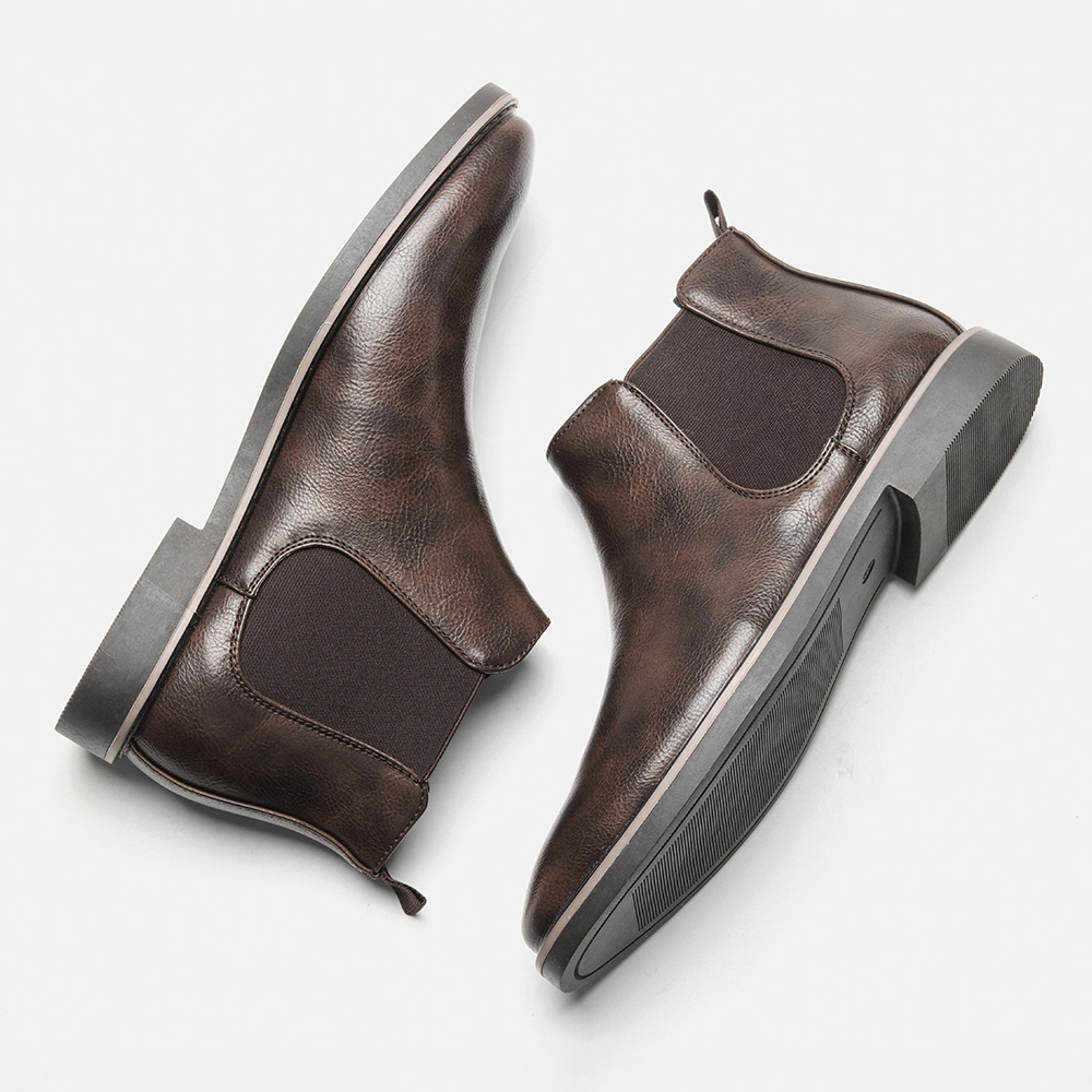 

Boots 4046 Chelsea Boots Men Brand Comfortable fashion Men Leather Boots 221008, Dark brown 5237