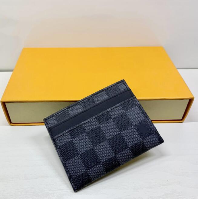 

Designer Card Holder Wallet Short Case Purse Quality Pouch Quilted Genuine Leather Womens Men Purses Mens Key Ring Credit Coin Clutch Mini, Plaid black