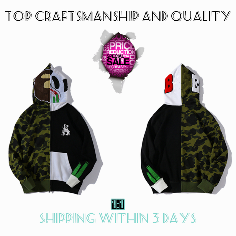

Shark full zip Mens hoodies tiger jacket Top Craftsmanship designer men women Harajuku stylist sweatshirt Fashion co-branding camouflage Double hat hoodys 3-6, No.19