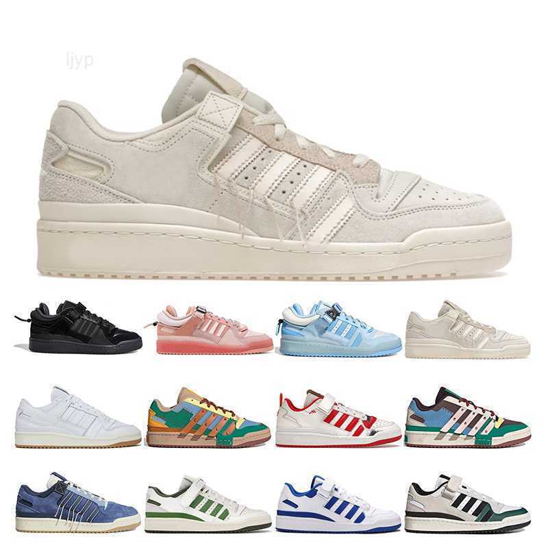 

Shoes Casual Sports Sneakers Trainers Core Black Easter Egg Patchwork White Gum Crew Green Bad Bunny X Forum Buckle Low Men Women, 1 core black