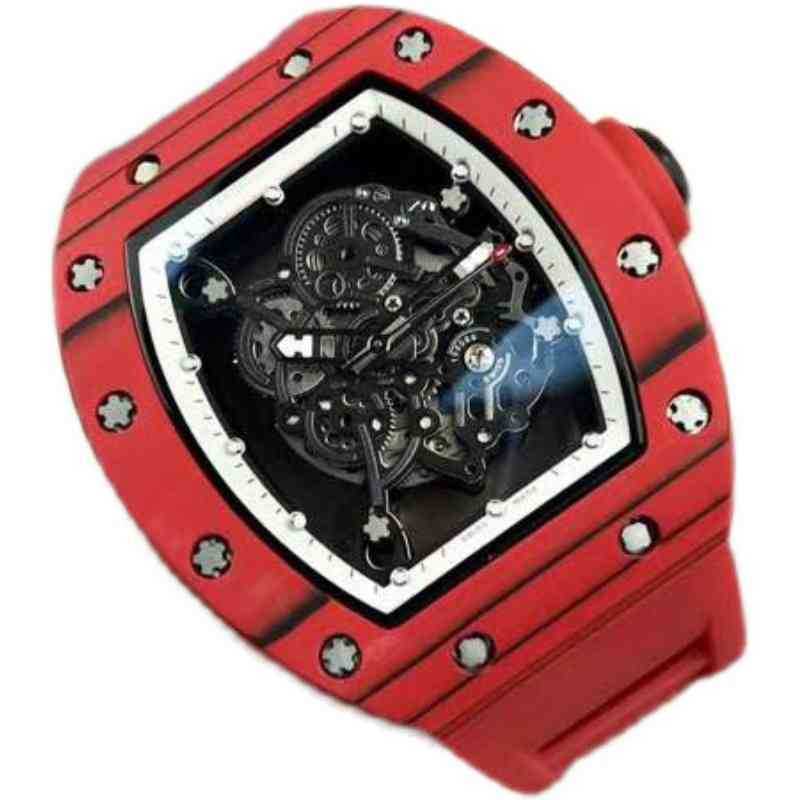 

watches wristwatch Luxury richa milles designer men's fully automatic mechanical watch carbon fiber hollow tape waterproof8FEW 7SL8, Black