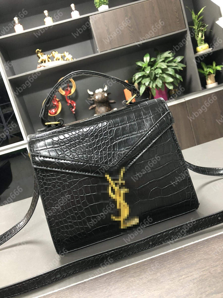 

Leather Shoulder Handbag Woman Bag Women Purse Original cross body messenger chain lady bags handbags designer alligator GGs YSLity louiseity LVs Viutonity, Black