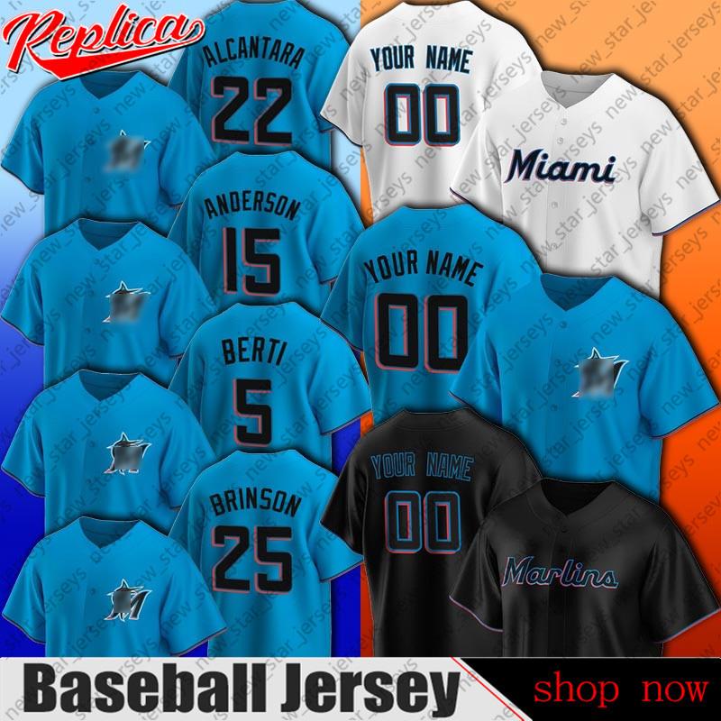 

baseball Miami Baseball Marlins Jersey Sandy Alcantara Brian Anderson Jersey Jose Fernandez Lewis Brinson Jerseys Corey Dickerson Miguel Roj, Nk custom (malingyue)