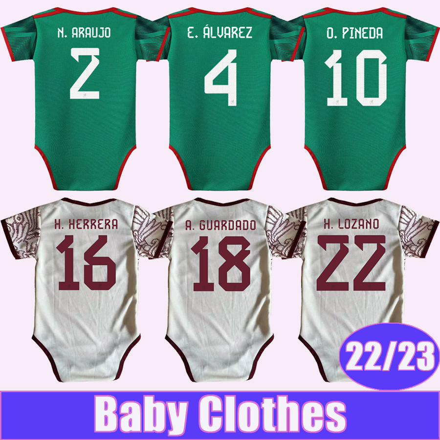 

2022 Mexico National Team Baby Clothes Soccer Jerseys CHICHARITO H. LOZANO A. GUARDADO Home Away R. JIMENEZ Football Shirts, Bb11408 22 23 home no patch