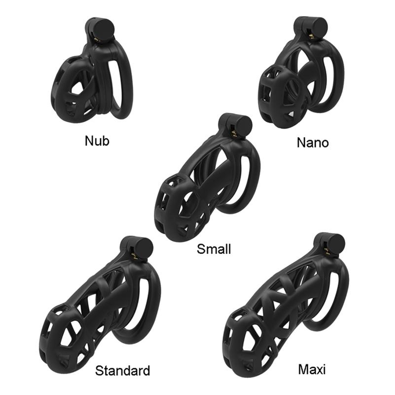 Dispositifs de chasteté de résine mâle avec 4 coq à manche de serrure pénis cage ceinture de garantie