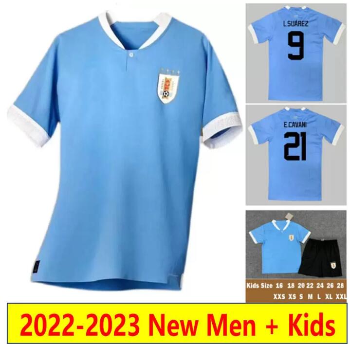 

2022 Uruguay G. DE EARRASCAETA Mens Soccer Jerseys D.GODIN J. M. GIMENEZ F. Valverde E. CAVANI Home away Short Sleeves Football Shirt Men Kids set mykit fans player version, White