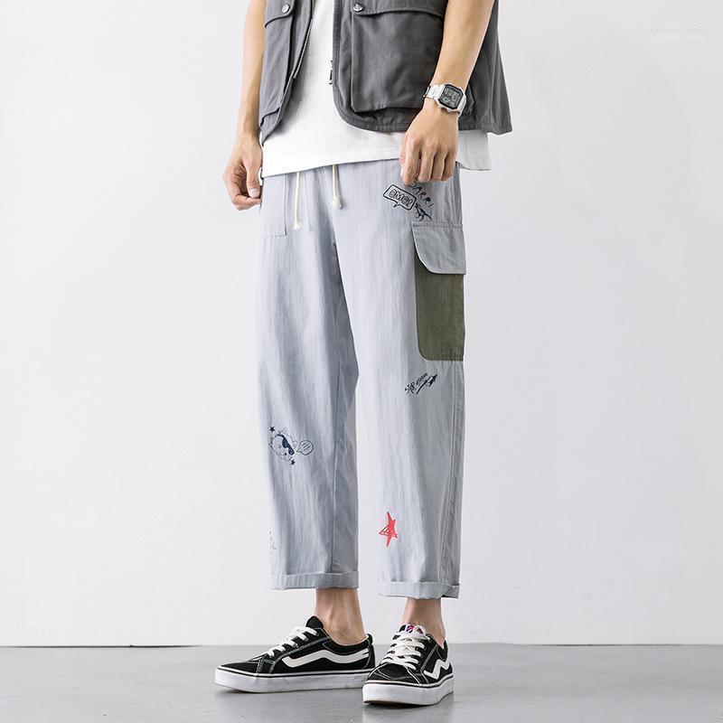 

Men's Pants Men's 2022 Men Harajuku Streetwear Harem Summer Man Korean Cargo Male Patchwork Cotton Beige Casual Joggers -XXXL, Image
