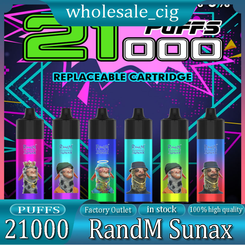 

RandM Sunax 21000 Puffs Disposable Vape Device With Arflow Control Rechargeable and Pod Replacable 13ML 7000 Puff Pod 3pcs Integrated 850mAh Battery Mesh Coil 0 2 3 5%
