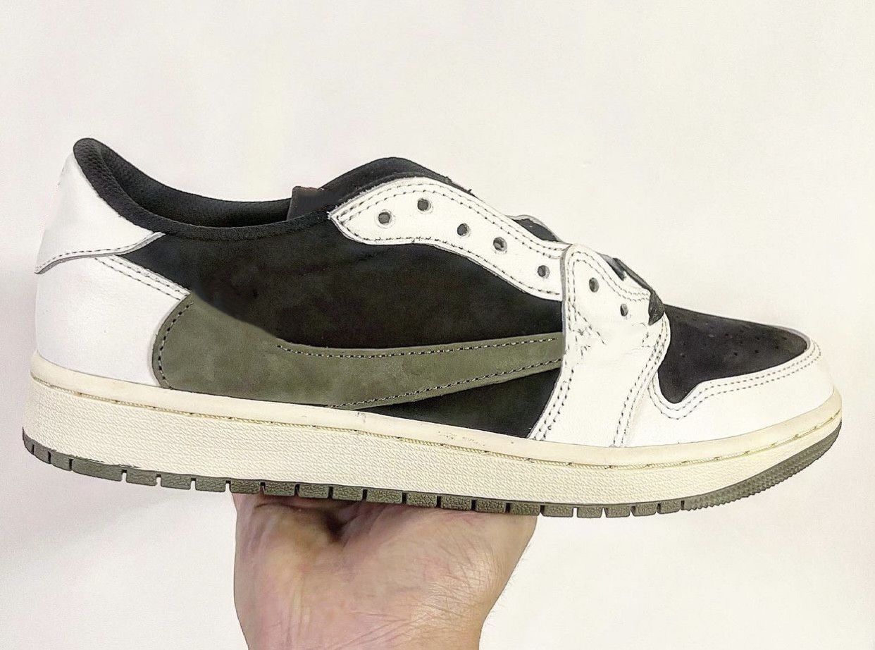 

JS 1 Low OG WMNS Olive Basketball Shoes 2022 Cactus Jack Suede Dark Mocha TS SP 3M Men Women 1s Low Sneakers With Box Size 4-12