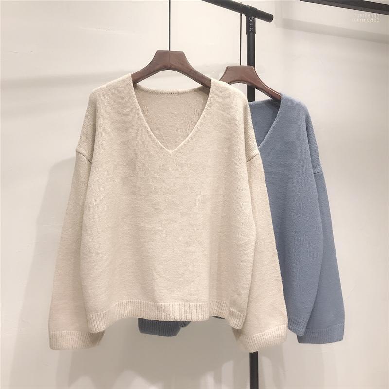 

Women's Sweaters Women's Women Knitted Sweater Spring V-neck Long-sleeved Pullover Cashmere Female Korean Winter Sweet Befree Loose, Red