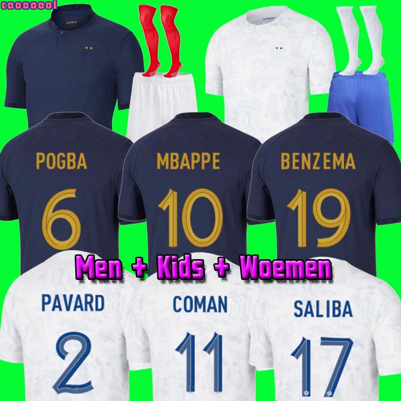 

22 23 BENZEMA MBAPPE soccer jersey GRIEZMANN French 2022 world cup KANTE POGBA ZIDANE GIROUD VARANE PAVARO equipement Maillot de football shirt Men kids kit Set, 2022 home kids