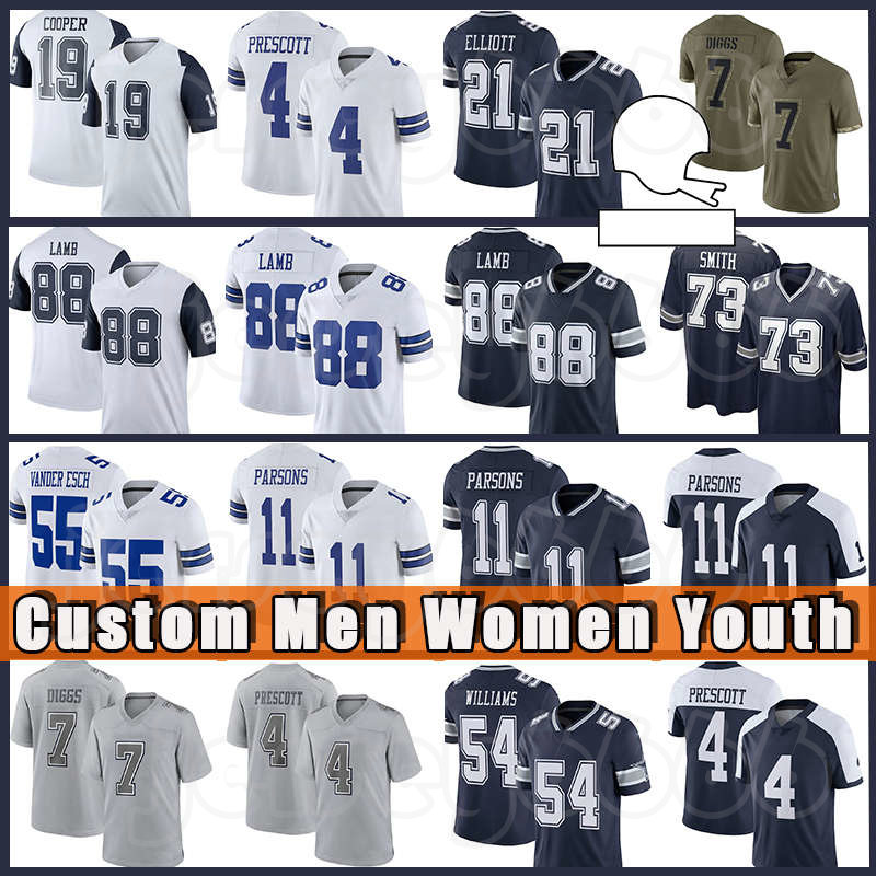 

88 CeeDee Lamb 11 Micah Parsons Football Dak Prescott Jersey Ezekiel Elliott Trevon Diggs Dallas Cowboys DeMarcus Lawrence Jalen Tolbert Tyler Smith Sam Williams, Black