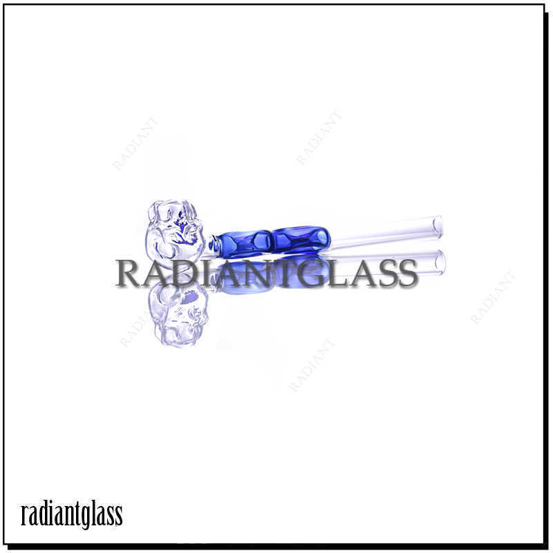 

10inch Glass Bent Oil Burner Smoking Pipe Skull Water Pipe with a dot for smoke