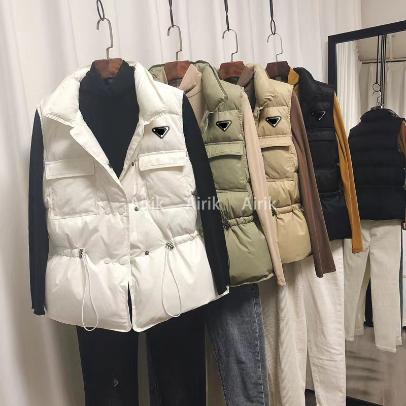 

22ss Womens Downs Parkas White duck Vest Down Quilted Pockets Warm Jackets Women Winter Hood Long With Jacket Coat Outdoor size, Extra dust bag