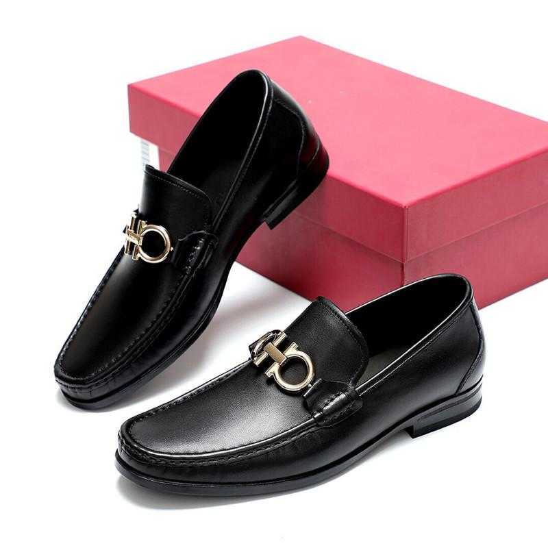 

Dress Shoes Men Formal Shoe Masculino Leather Genuine Elegant Black Suit Designer Men's Casual Office Loafers Dress