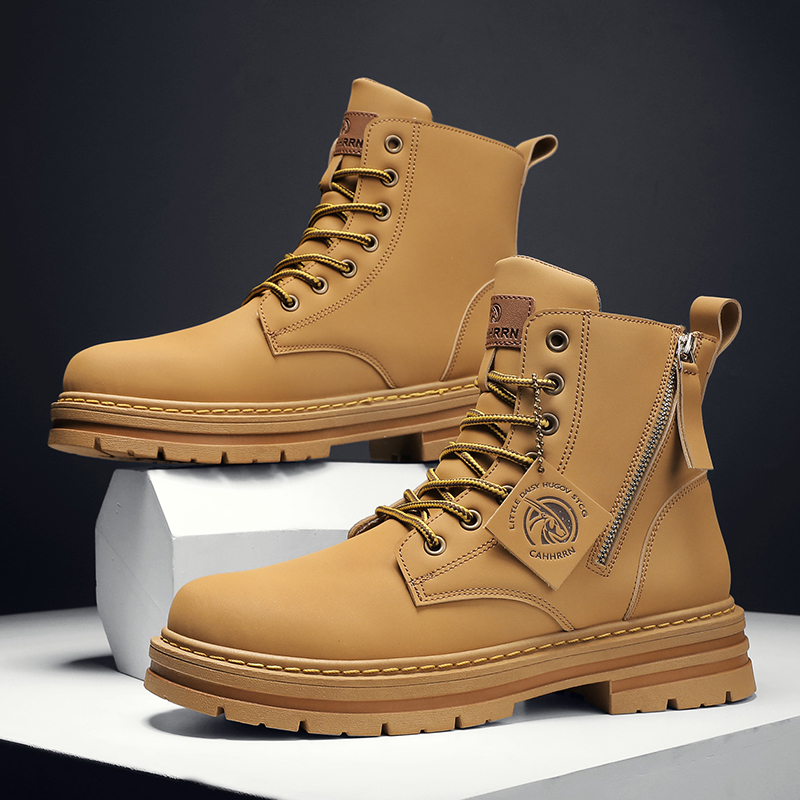 

Boots Men's Winter LaceUp Ankle Man Shoes Platform Leather Outdoor High Quality Military Hiking Botas Hombre 221008, 0228 green