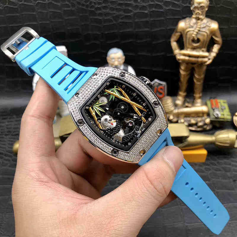 

multi-function SUPERCLONE Watch designer Luxury Wristwatch Richa Milles Wine Barrel Rm26-01 Series Automatic Mechanical Fine Steel Case Rubber Men's es TO2Y, Black