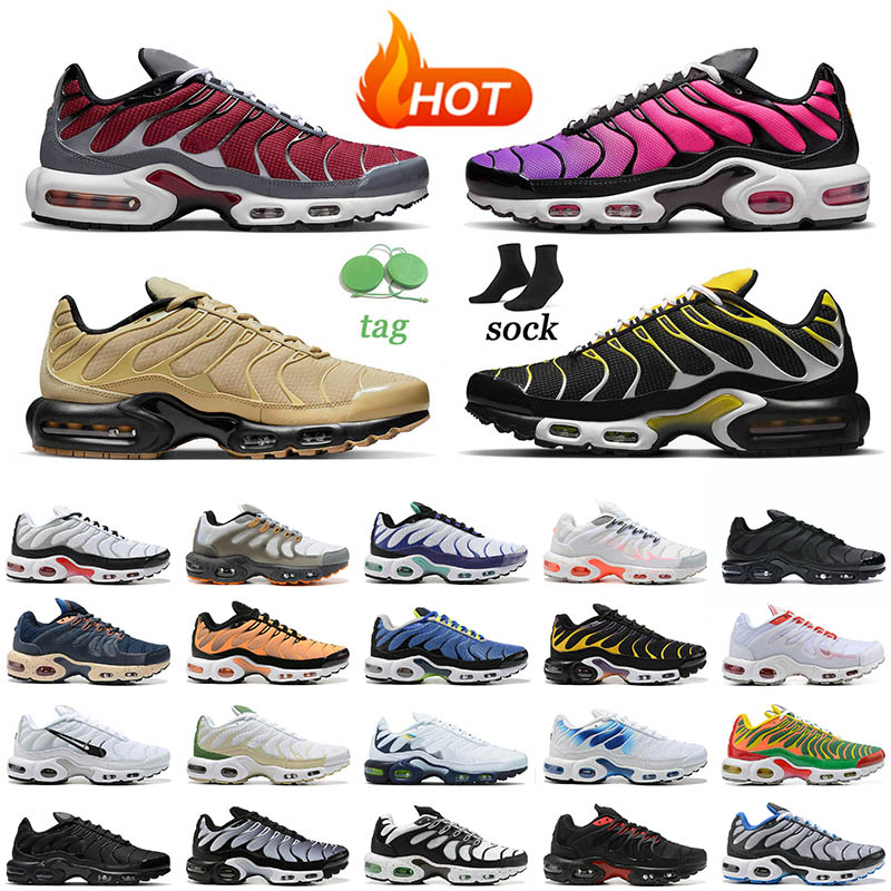 

2021 Mens Womens Airsmaxs Running Shoes Plus tn SE Trainers Triple Black Dusk Silver Swooshes and Cages Nods To Nature France Yellow Outdoor Sport Sneakers 36-46, A2 leather triple black 40-46