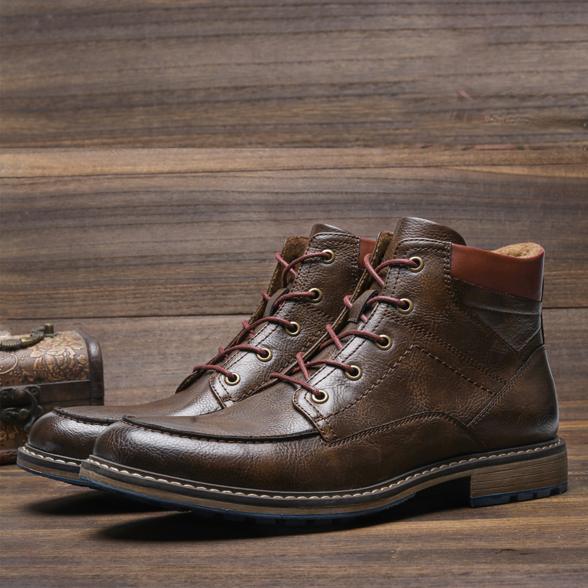 

Boots Boots For Men Fashion Brand Comfortable Ankle Leather Boots For Men AL635 221008, Brown 635