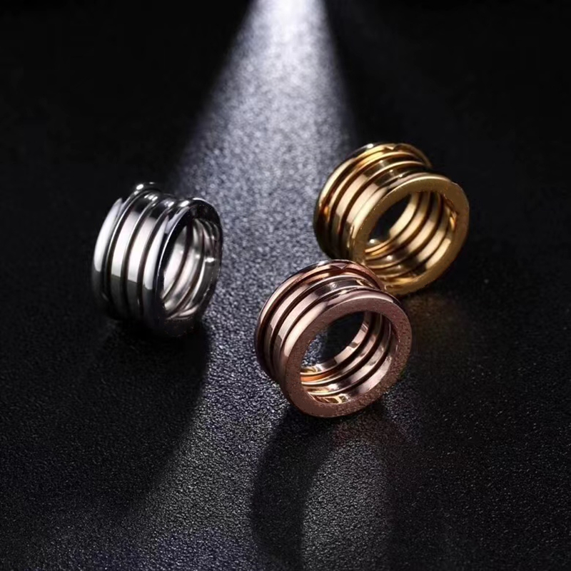 

Not Fading Classic Style Lover Spring Ring Stainless Steel Women Jewelry Wholesale