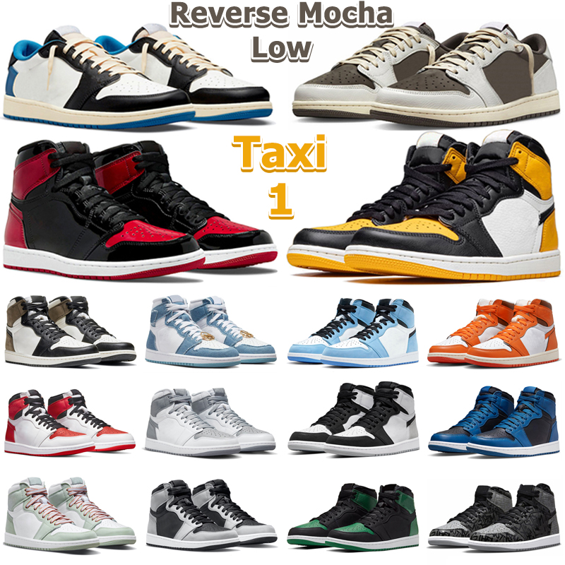 

1 High Low OG Basketball Shoes Men Women 1s Dark Reverse Mocha Taxi Patent Bred Toe Stealth Starfish Bleached Coral Denim Mens Trainers