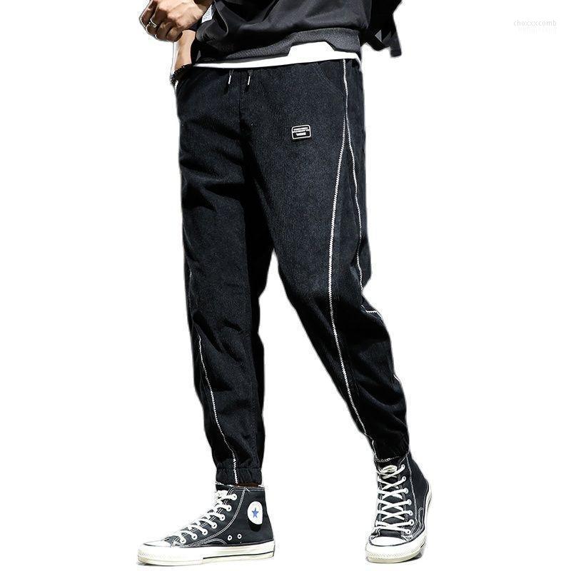 

Men's Pants Men's Fashion Tactical Spring Autumn Elastic Waist Casual Streetwear Jogger Harem Long Trousers Male Cargo, Black