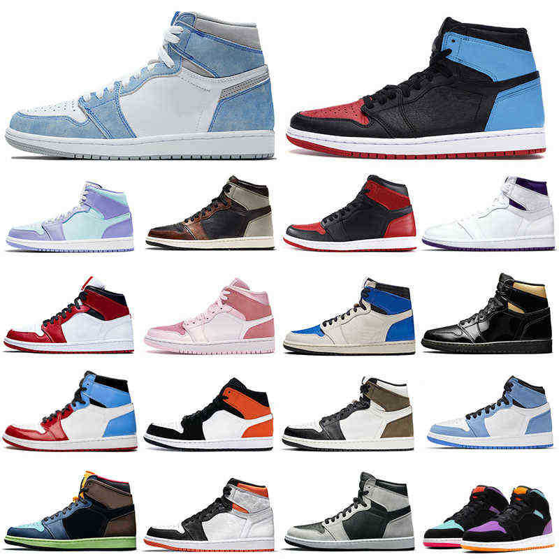 

Newest 1s men basketball shoes 1 University Blue Obsidian Shadow Light Smoke Grey women mens trainers sports sneakers Breathable J OG designer shoes, 1s light smoke grey