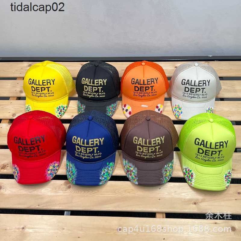 

Galleryes Dept hat GP hand painted graffiti mesh Truck Driver Hat casual letter baseball caps summer, Red