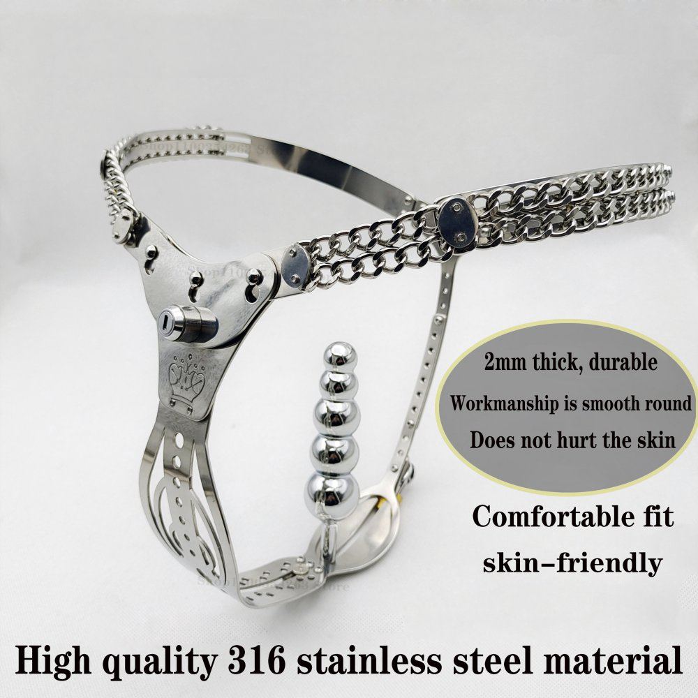 316 Dispositifs de chasteté en acier inoxydable Pantalon réglable de ceinture femelle creuse avec vagin anal plug bdsm chastetity dispositif sexe