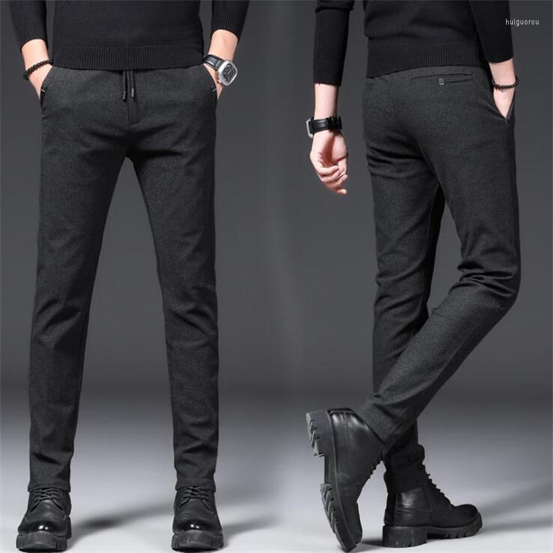 

Men's Pants Streetwear Men 2022 Winter Fleece Warm Casual Classic Style Thick Cotton Straight-leg Trousers Male Clothing Men's, Black