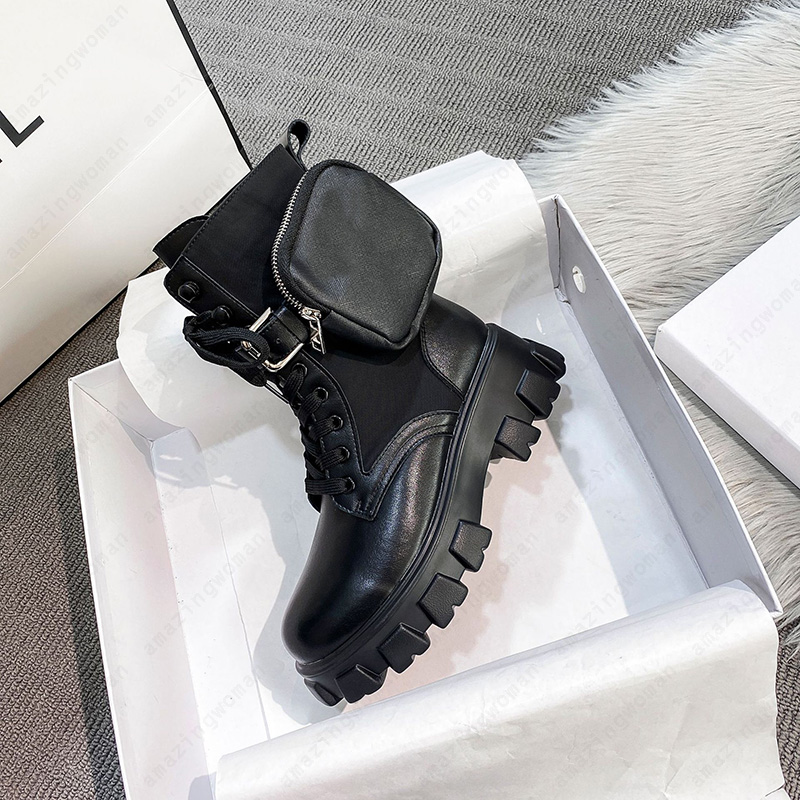 

Men Women Designers Rois Boots Ankle Martin Boot And Nylon Boot Military Inspired Combat The Large Size, Black