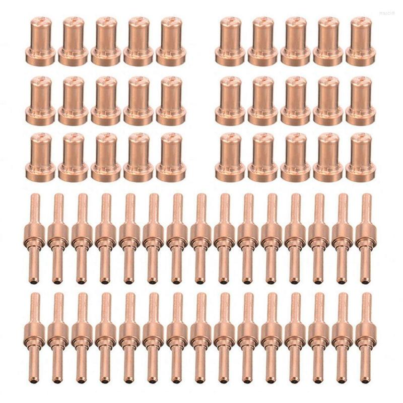 

60Pcs PT-31 Air Plasma Cutter Consumables Electrodes Gas Ring CT312 CUT50 50A For LG-40 Cutting Torch