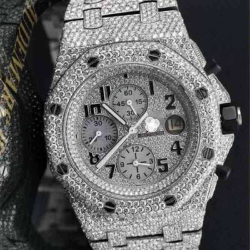 

Watch 2022 New Quartz Movement Custom Arabic Numeral Dial Vvs1 Gia Diamond Men's Ladi Jewelry Luxury Watchw8t28ynr Mechanical diamond watch, White gold