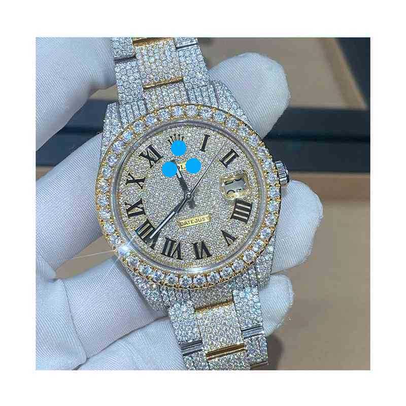 

2023Digner Watch Custom Luxury Iced Out Fashion Mechanical Watch Moissanit e Diamond free shipLGXF