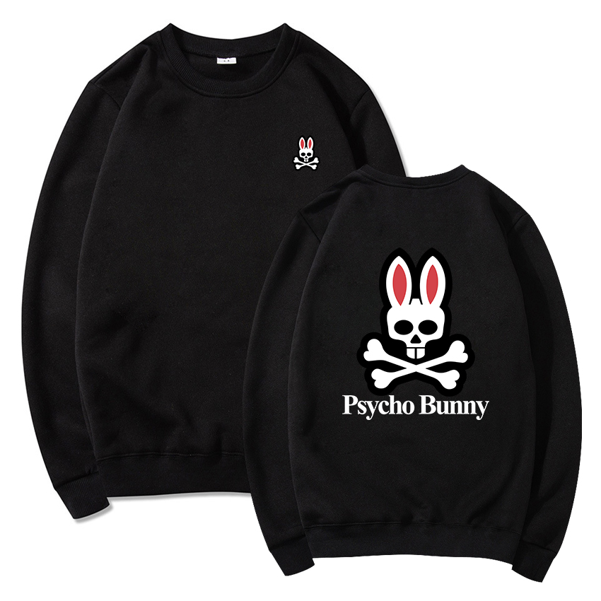 

Brand Mens sweatshirt Psycho Bunny Pattern O-Neck Top Cotton Short Sleeve TShirt Print Ghost Rabbit Polo Shirt Summer men Tee Luxury Designer Tshirts Animal Print, Black
