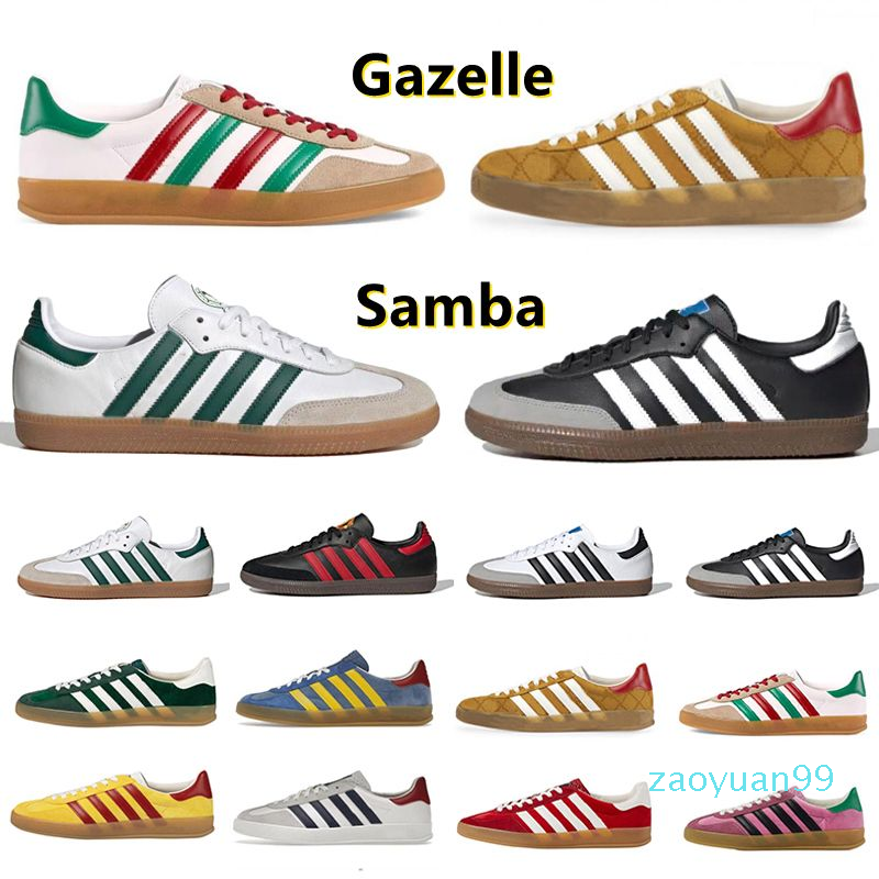 

2022 Gazelle Samba Men Women Casual Shoes Sneaker Fashion Mexico Vegan Black White Gum Mens Trainers Platform Sports Sneakers 36-45, Color#1