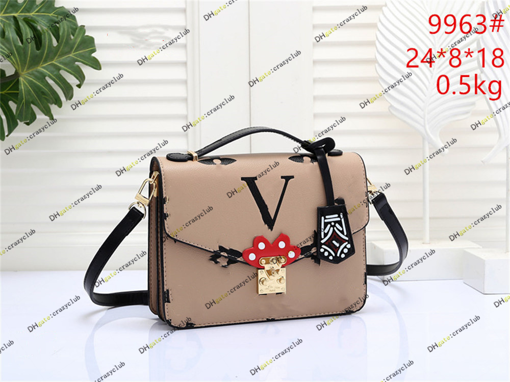 

Luxury Designer quality Handbags Famous Wallet women bags Crossbody Fashion Vintage leather chain Shoulder Bag 9963#55 24x8x18cm louiseitys viutonity, White