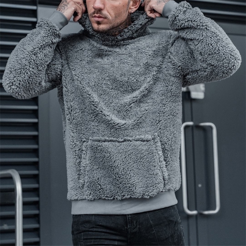 

Mens Hoodies Sweatshirts Autumn Winter Patchwork High Quality Men Casual Long Sleeve Fluffy Fleece Gentleman Male Warm Pullover Tops 221008, Hooded black 02