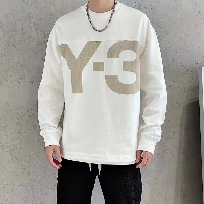 

Men Sweatshirts Hoodies y3 Autumn Letter Printing Stitching Crew Neck Sweater Casual Pullovers, White