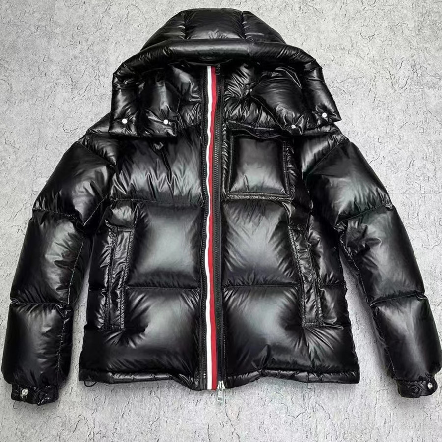

Designer Black Down Hooded Jacket: Warm Winter Coat for Men