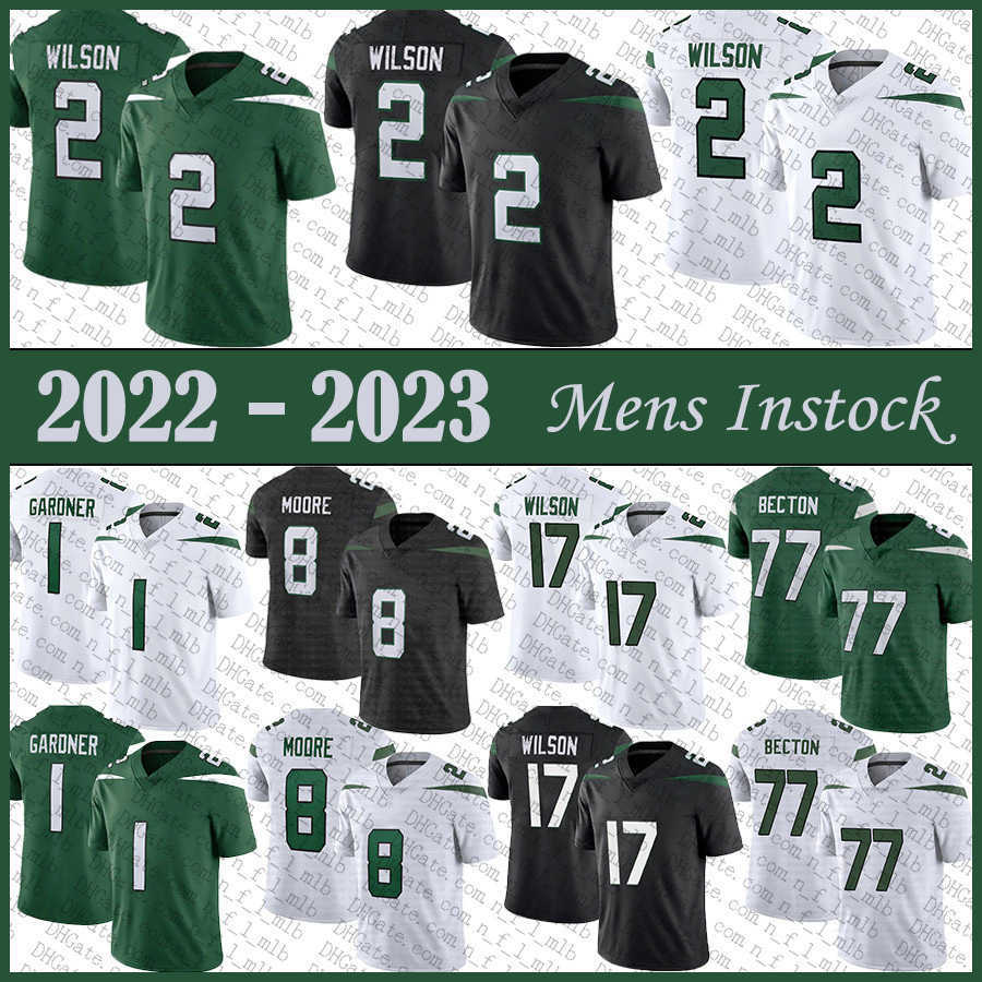 

New York''Jets''2 Zach Wilson 17 Garrett Wilson Mens Jersey 1 Ahmad Sauce Gardner 8 Elijah Moore 77 Mekhi Becton High''nfl''jerseys, Shown