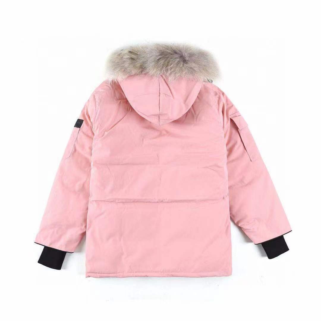 Goose down jacket 08 Expedition Wolf hair thickened medium length men's and women's overcoat parka